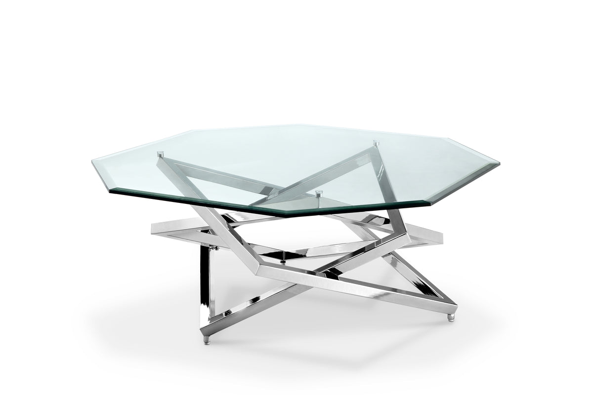 Lenox Square Acadia White Octagonal Cocktail Table - T3790-49