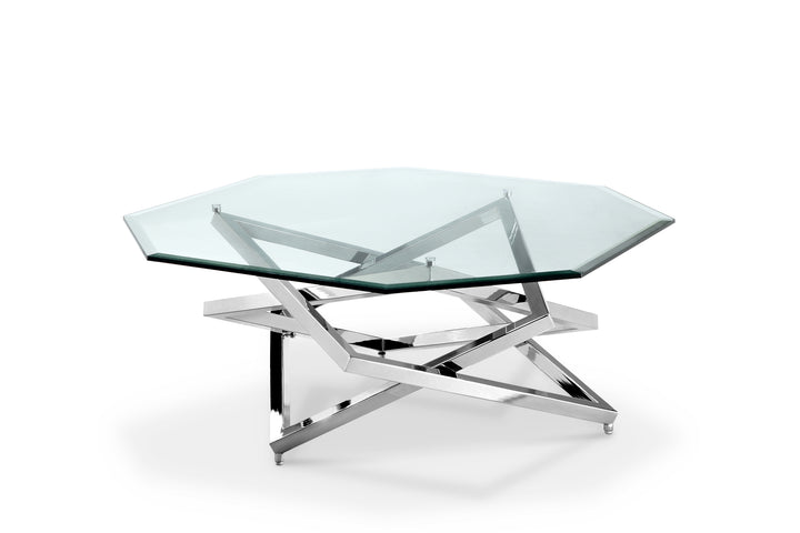 Lenox Square Acadia White Octagonal Cocktail Table - T3790-49