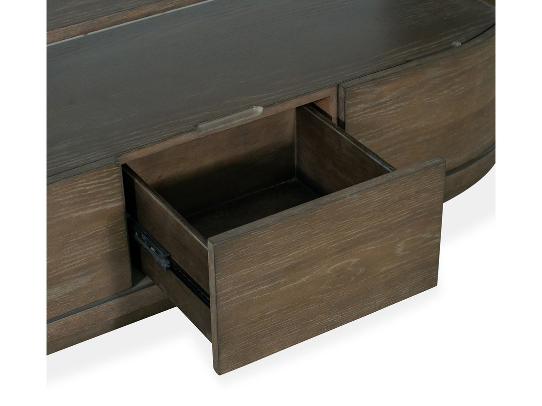 Bosley Lt. Brown Porpoise Demilune Console - T5693-75