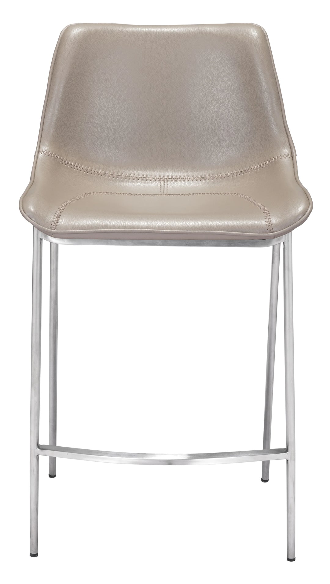 Magnus Counter Stool (Set of 2) Brown & Silver - AmericanHomeFurniture