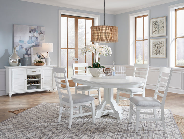 Charleston White Dove White Extendable 48" Round Dining Table - D5611-22WH