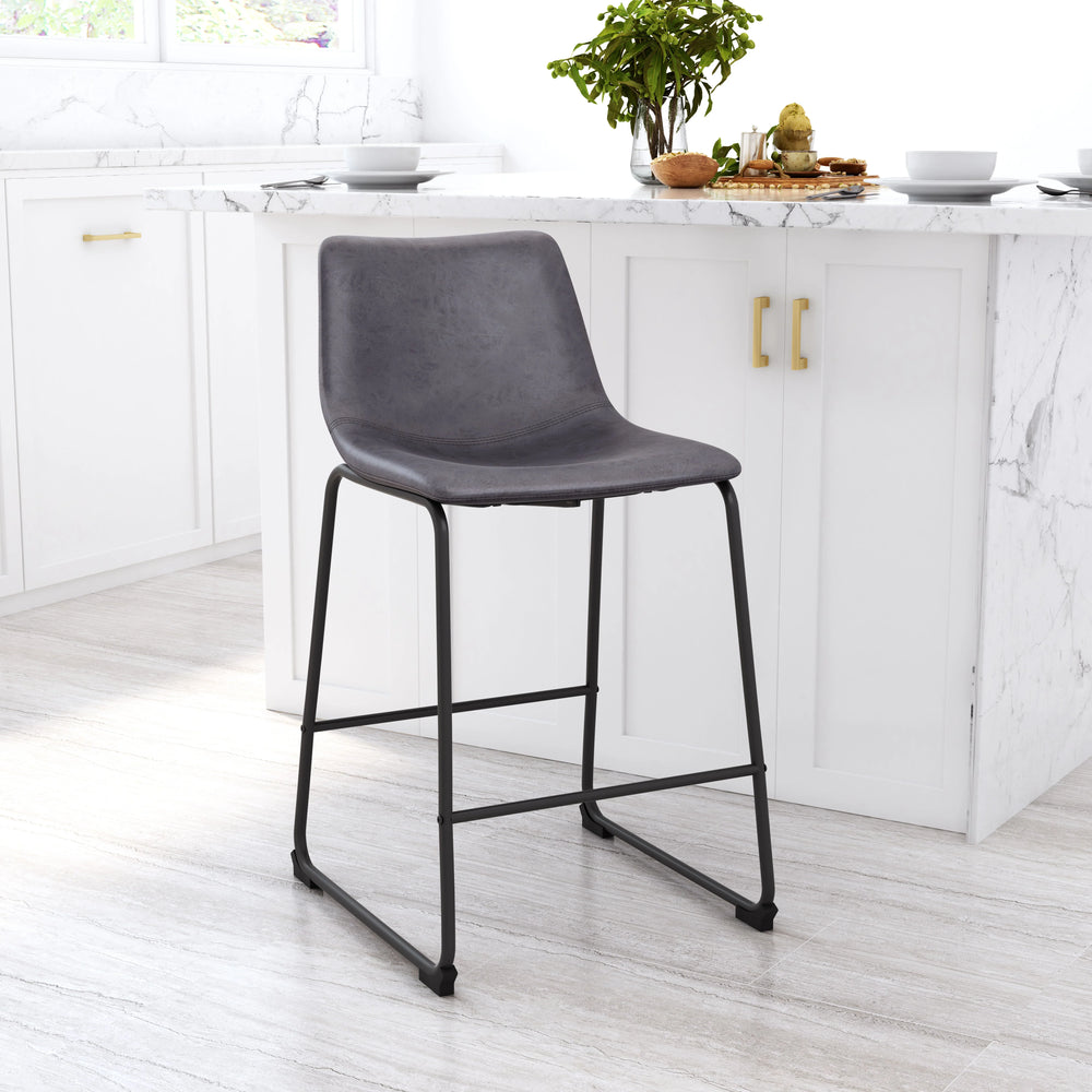 Smart Counter Stool (Set of 2) Charcoal - AmericanHomeFurniture