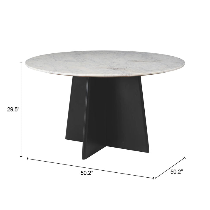 Strela Dining Table White & Black - AmericanHomeFurniture