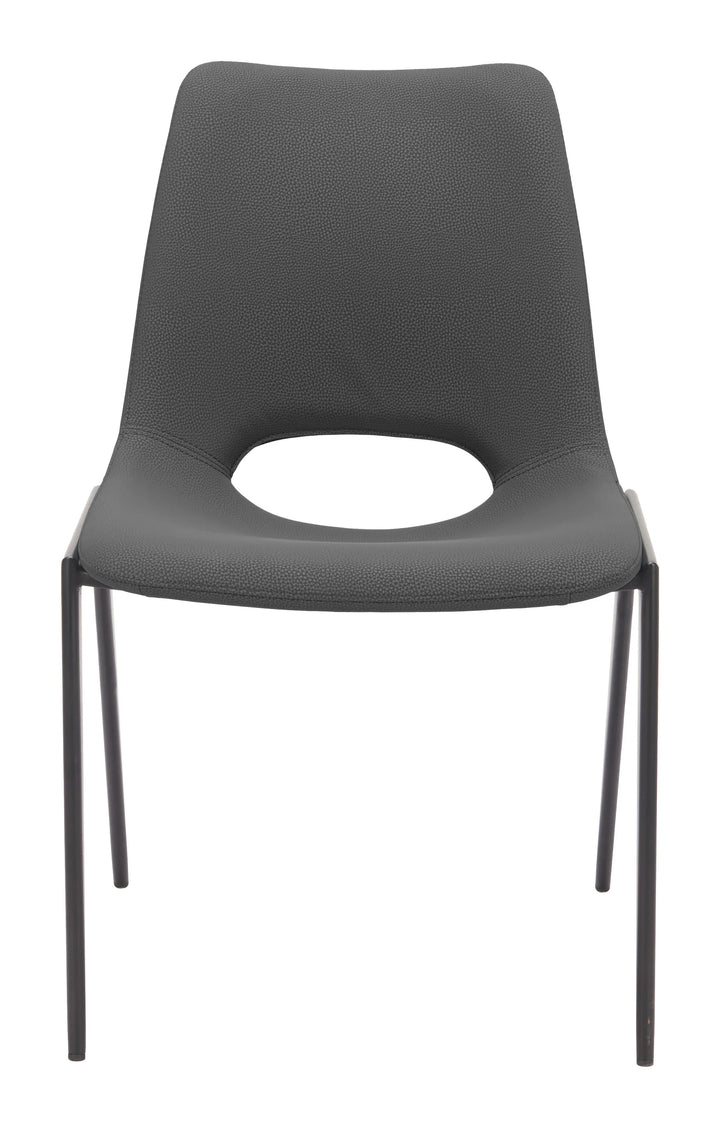 Desi Armless Dining Chair (Set of 2) Black - AmericanHomeFurniture