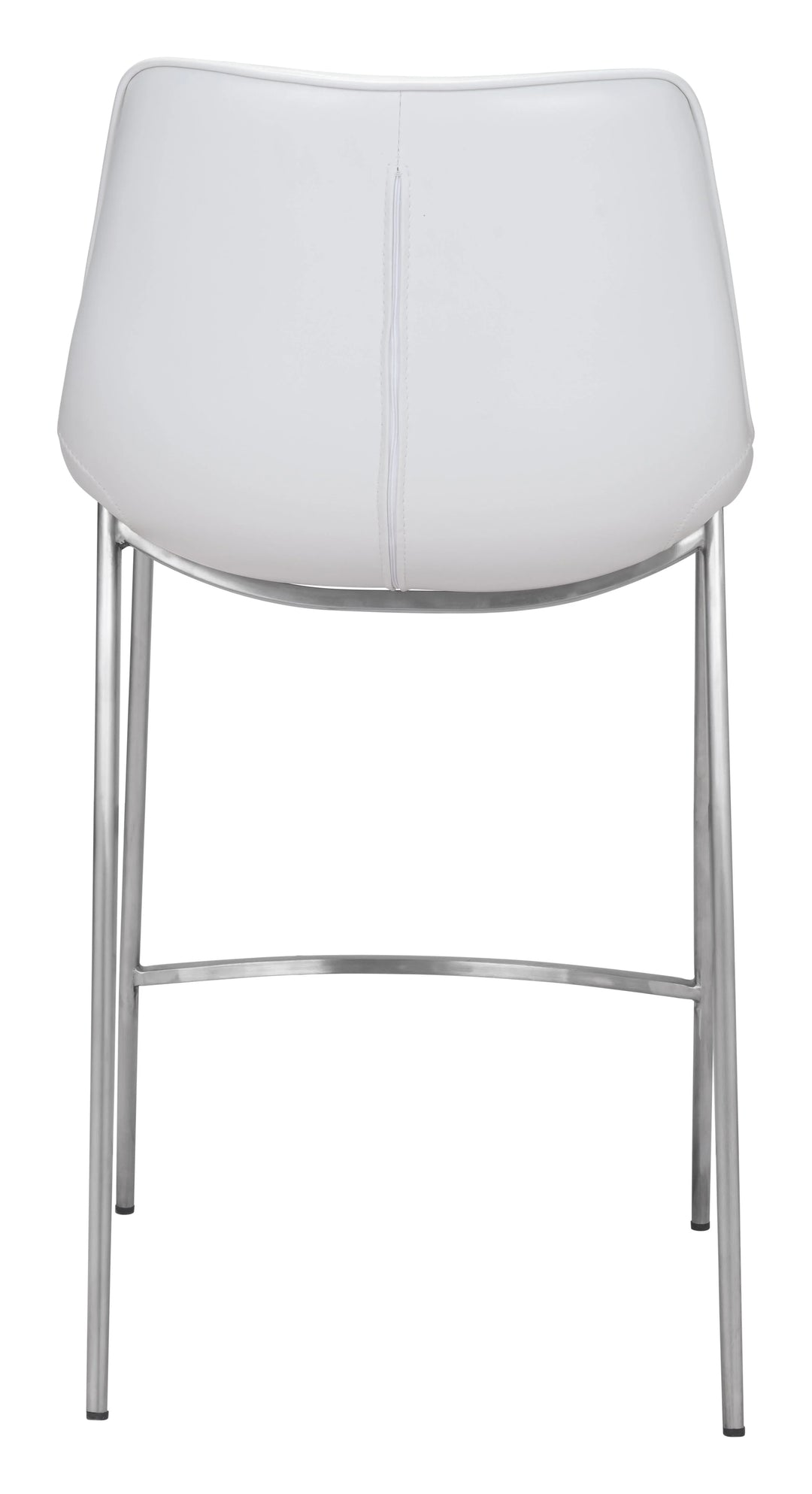 Magnus Counter Stool (Set of 2) White & Silver - AmericanHomeFurniture