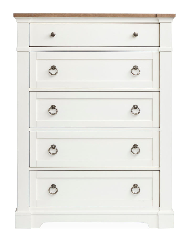 Kingston Whisper White And Cerused Nutmeg Drawer Chest - B6407-10