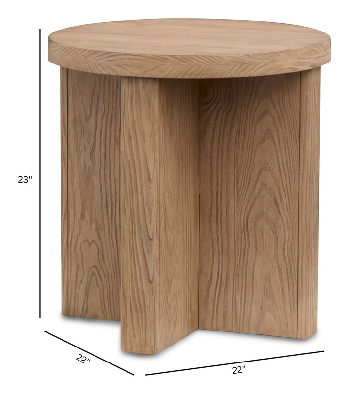 Hayden Golden Oat Round End Table - T6348-05