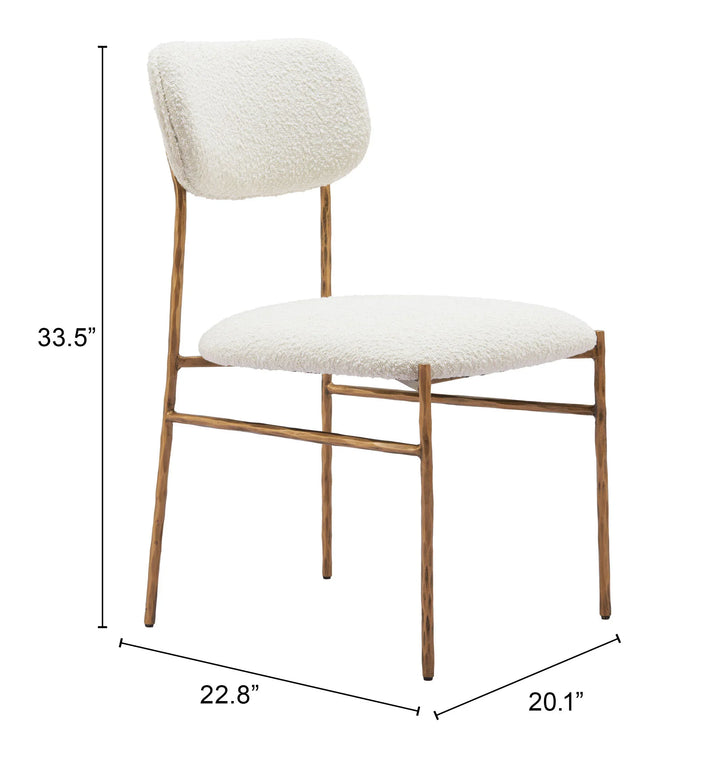 Sydhavnen Dining Chair Cream & Gold - AmericanHomeFurniture