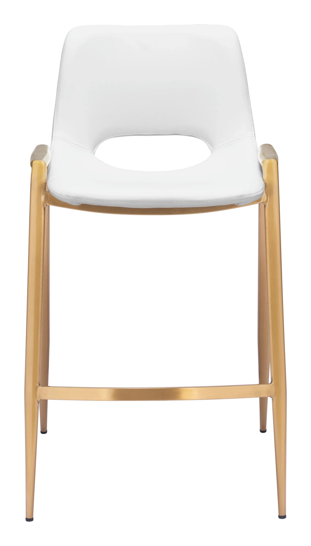Desi Counter Stool (Set of 2) White & Gold - AmericanHomeFurniture
