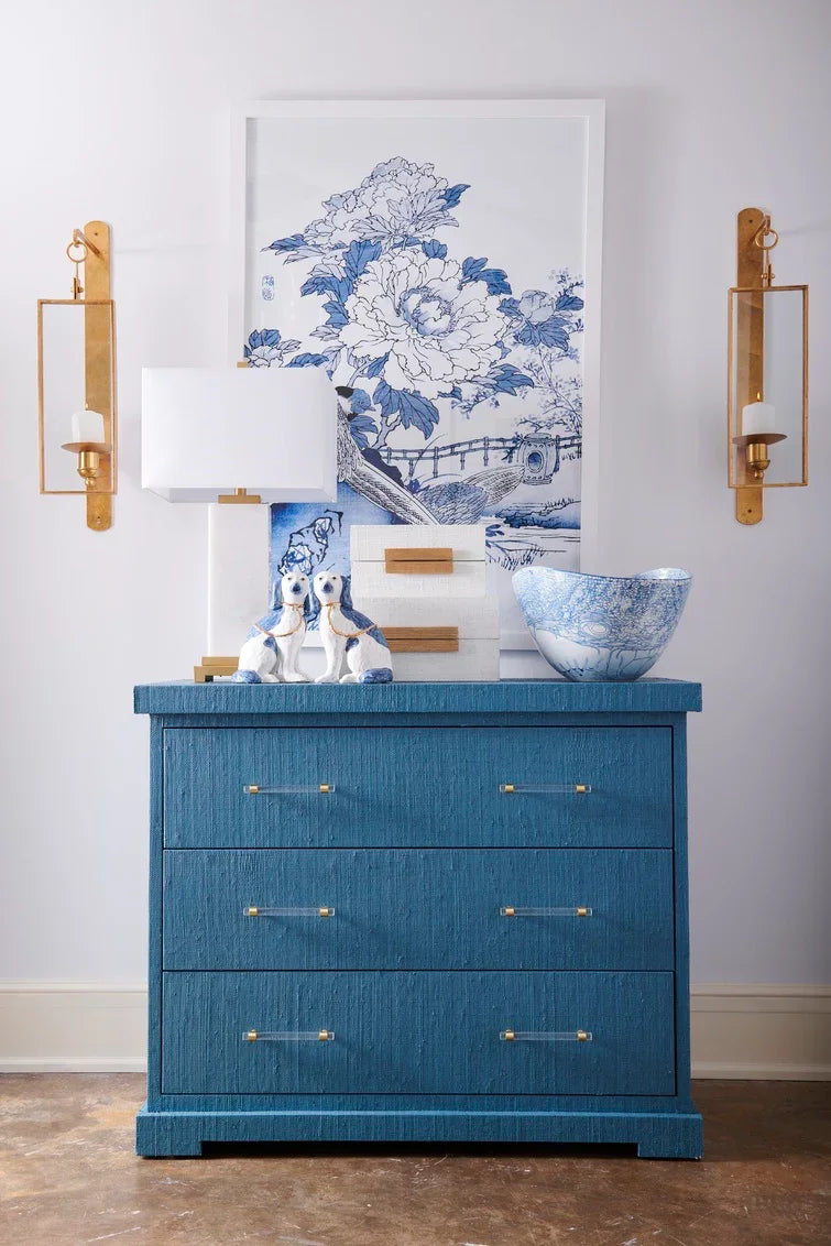 Chelsea House Blue Oval Centerpiece DECORATIVE TRAYS, PLATES, + BOWLS