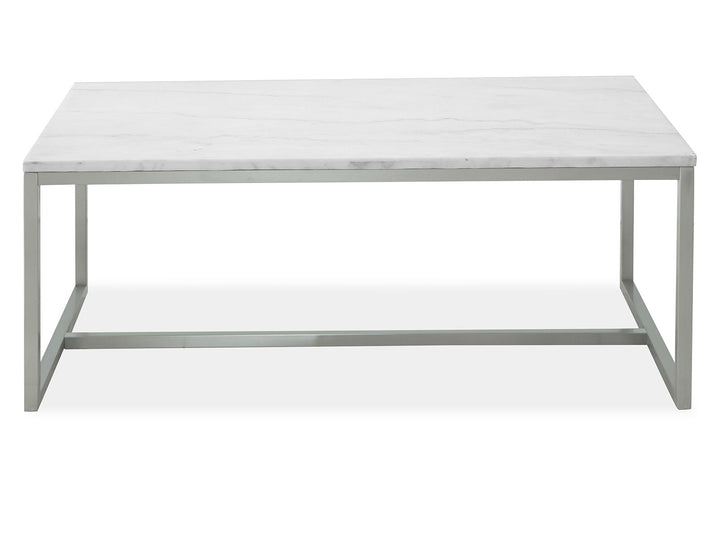 Esme White Marble And Brushed Nickel Rectangular Cocktail Table - T5763-43
