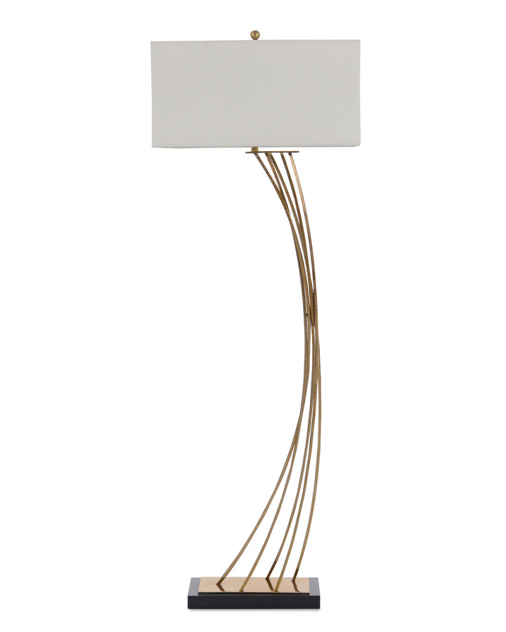 Cambered Brass Floor Lamp