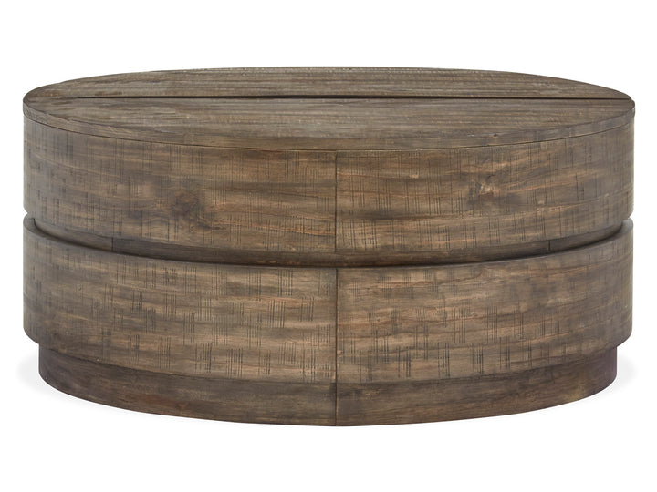 Baisden Tobacco Round Lift Top Cocktail Table With Casters - T5194-57
