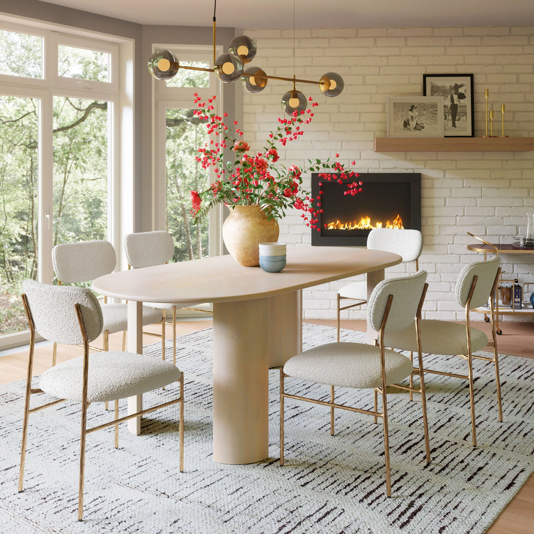 Sydhavnen Dining Chair Cream & Gold - AmericanHomeFurniture