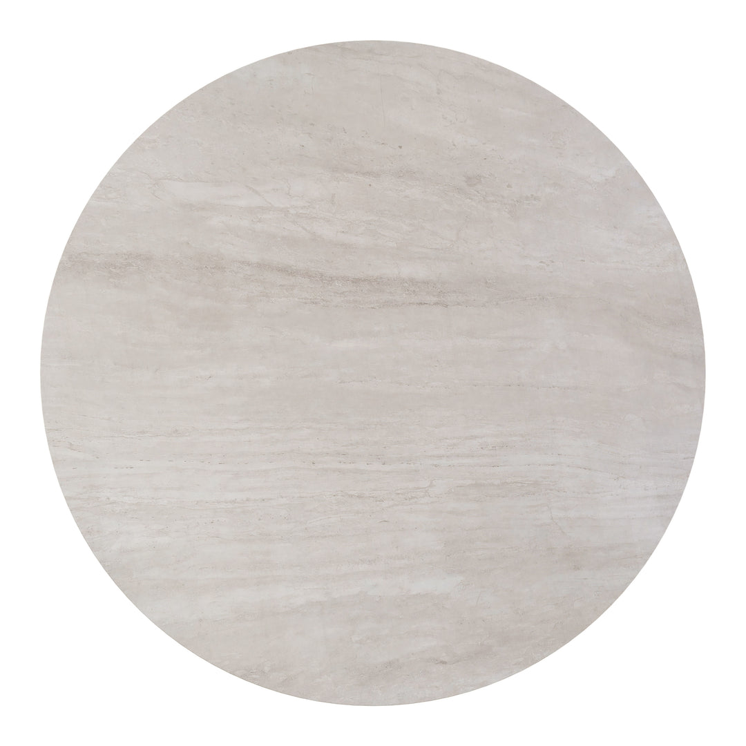 Plinn Dining Table Light Beige & White