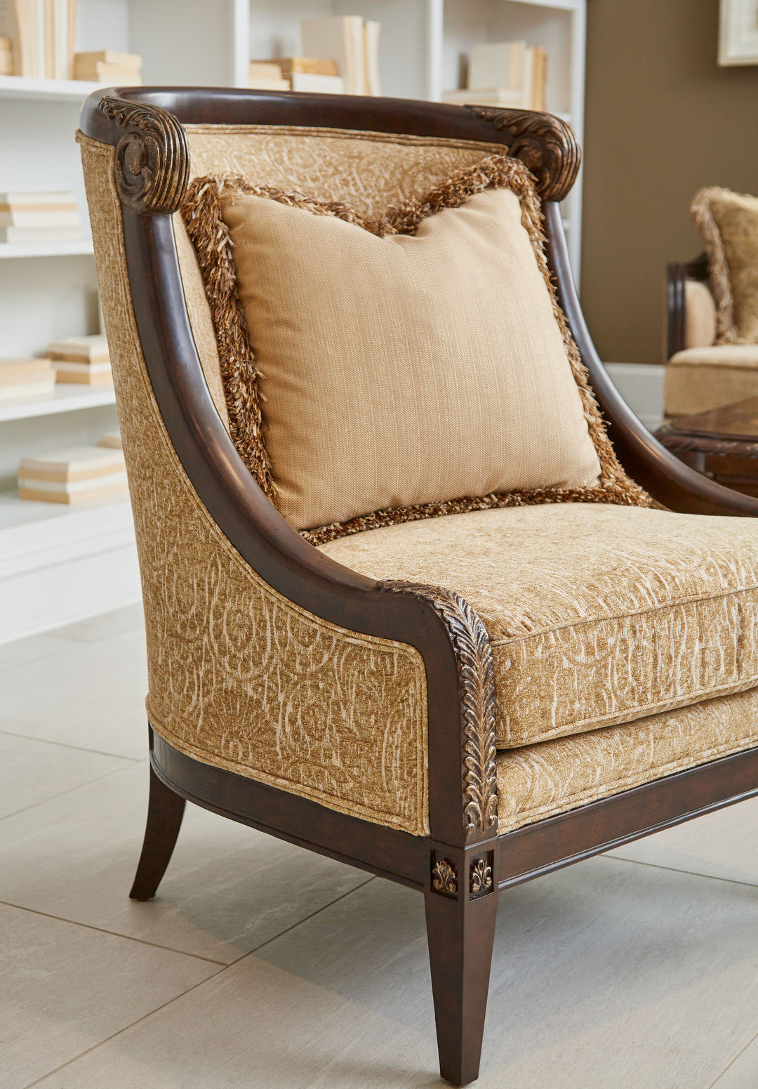 American Home Furniture | A.R.T. Furniture - Giovanna Azure Carved Wood Accent Chair