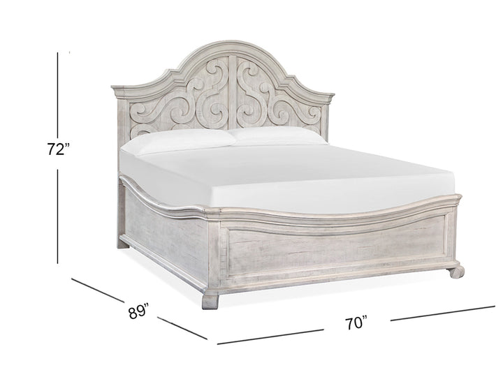 Bronwyn Alabaster Queen Shaped Panel Bed - B4436-55