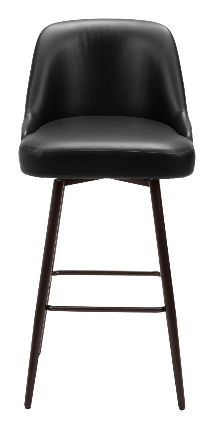 Keppel Swivel Barstool Black & Bronze - AmericanHomeFurniture