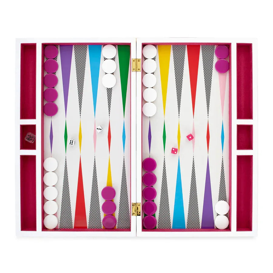 Jonathan Adler Checkerboard Backgammon Set TABLETOP GAMES