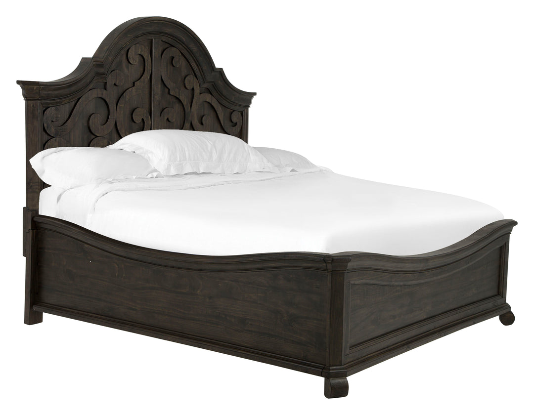 Bellamy Peppercorn King Shaped Panel Bed - B2491-65