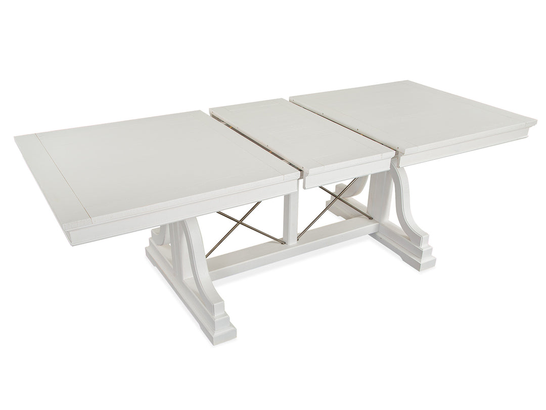Heron Cove Chalk White And Dovetail Grey Extendable Trestle Dining Table - D4400-25