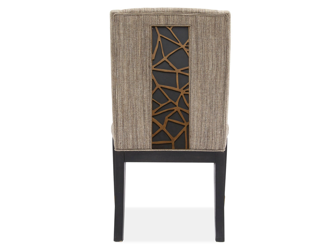 Ryker Nocturn Black And Coventry Grey Upholstered Host Chair - Set of 2 - D5013-66