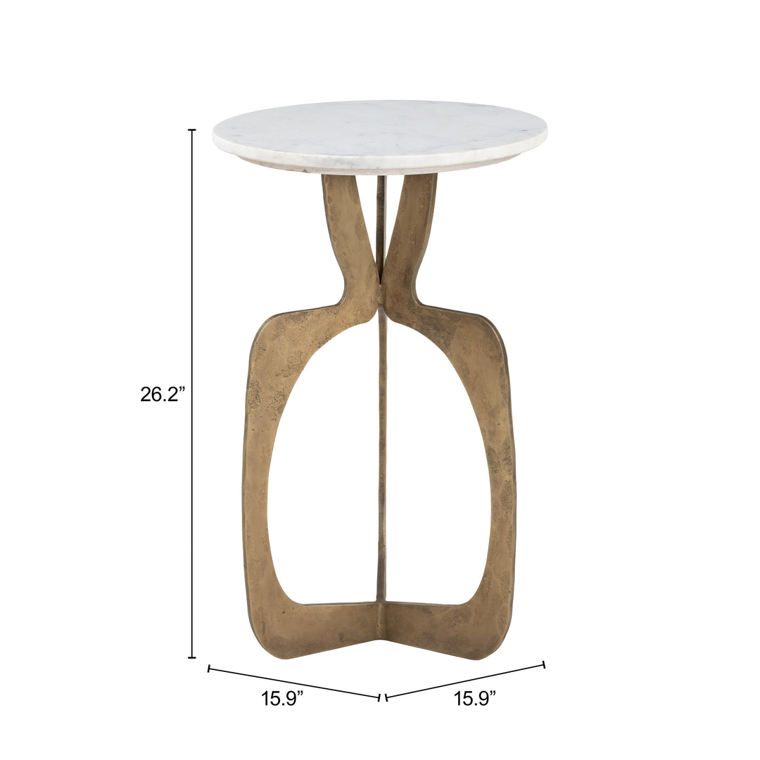 Ophelia Side Table White & Brass - 111044
