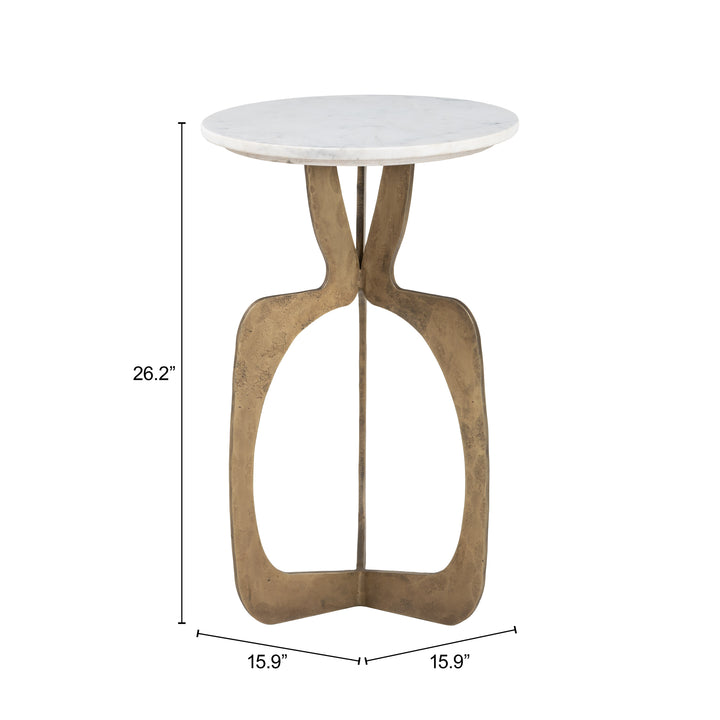 Ophelia Side Table White & Brass - 111044