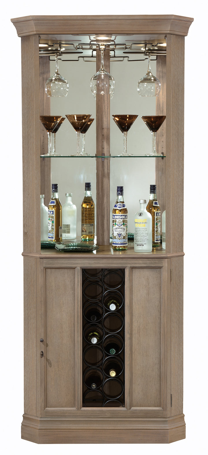 American Home Furniture | Howard Miller - Piedmont VI Corner Wine Cabinet