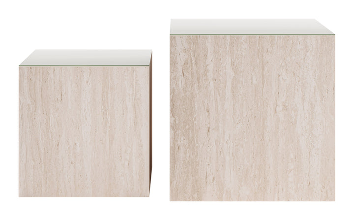 Cambro Coffee Table Set (2-Piece) Stone Beige