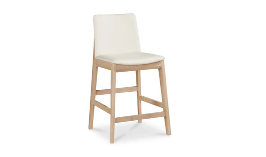 Moe's Home Collection - Deco Oak Counter Stool White PVC - BC-1138-05 | American Home Furniture