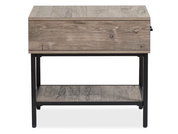 Fenwick Whitetail Brown And Smoke Glass Rectangular End Table - T5962-03