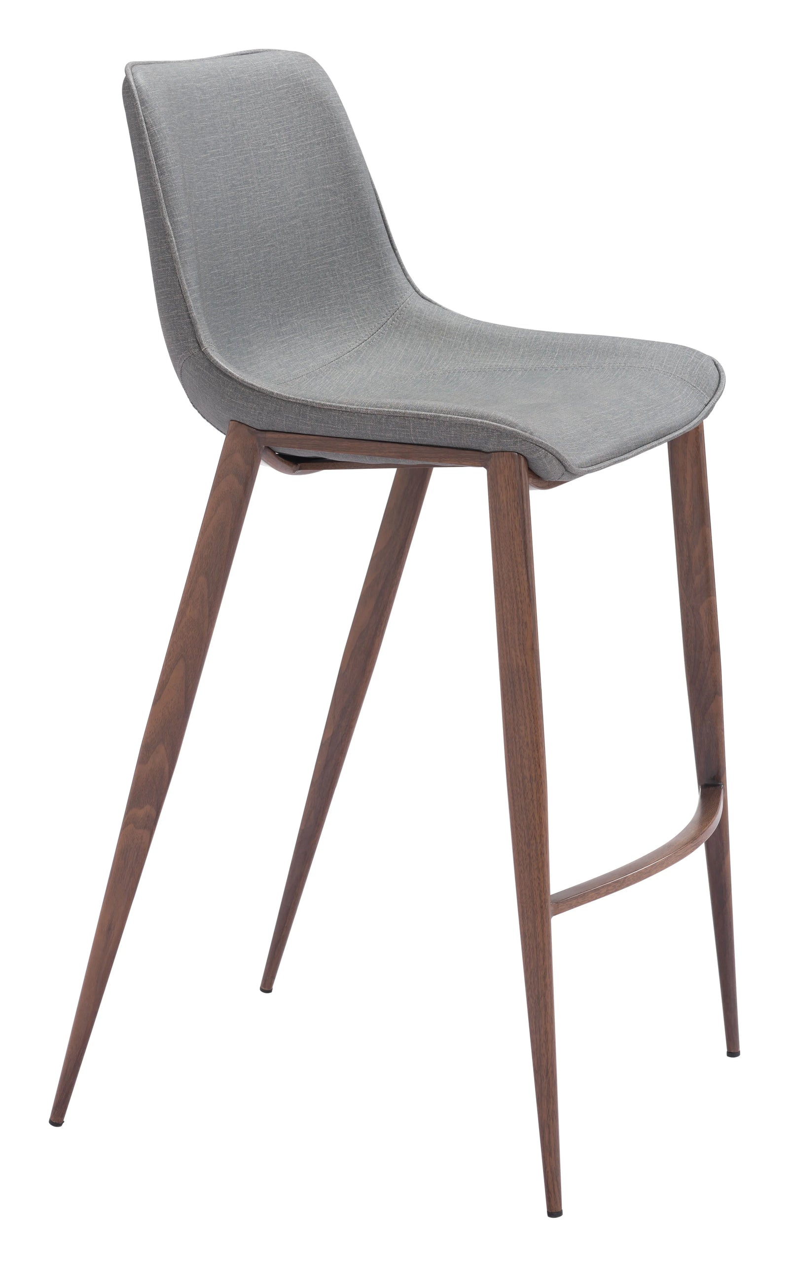 Zuo Magnus Barstool (Set of 2) Slate Gray & Walnut BAR STOOLS + COUNTER STOOLS