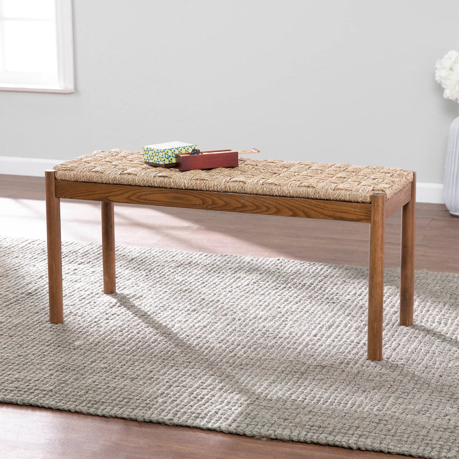 SEI Furniture Scalby Natural Seagrass Bench BENCHES