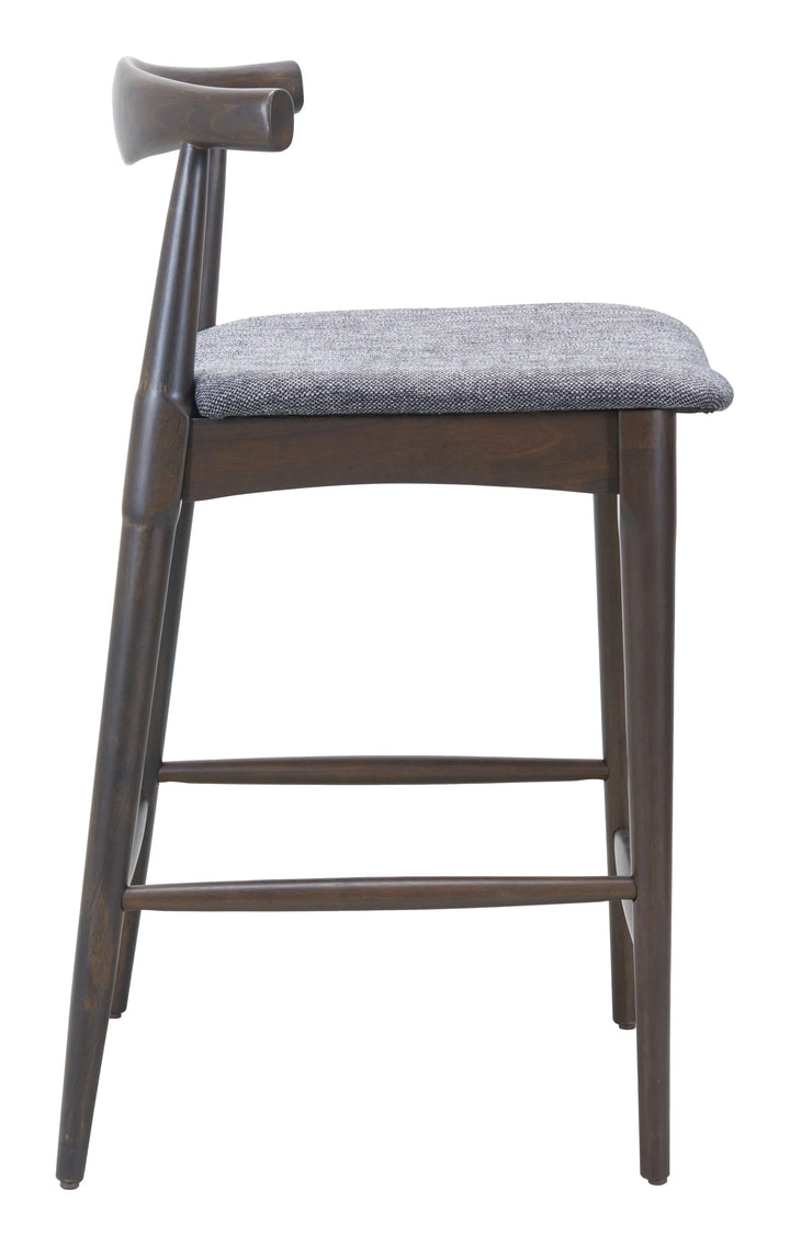 Tuzka Counter Stool (Set of 2) Gray & Espresso - AmericanHomeFurniture