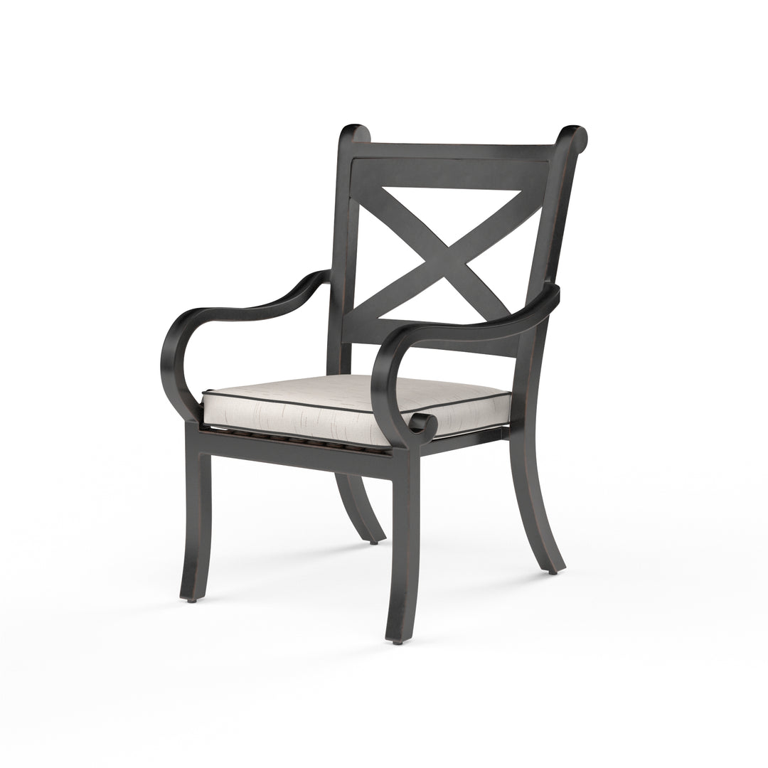 American Home Furniture | Sunset West - Monterey Dining Chair in Frequency Sand w/ Contrast Canvas Java Welt