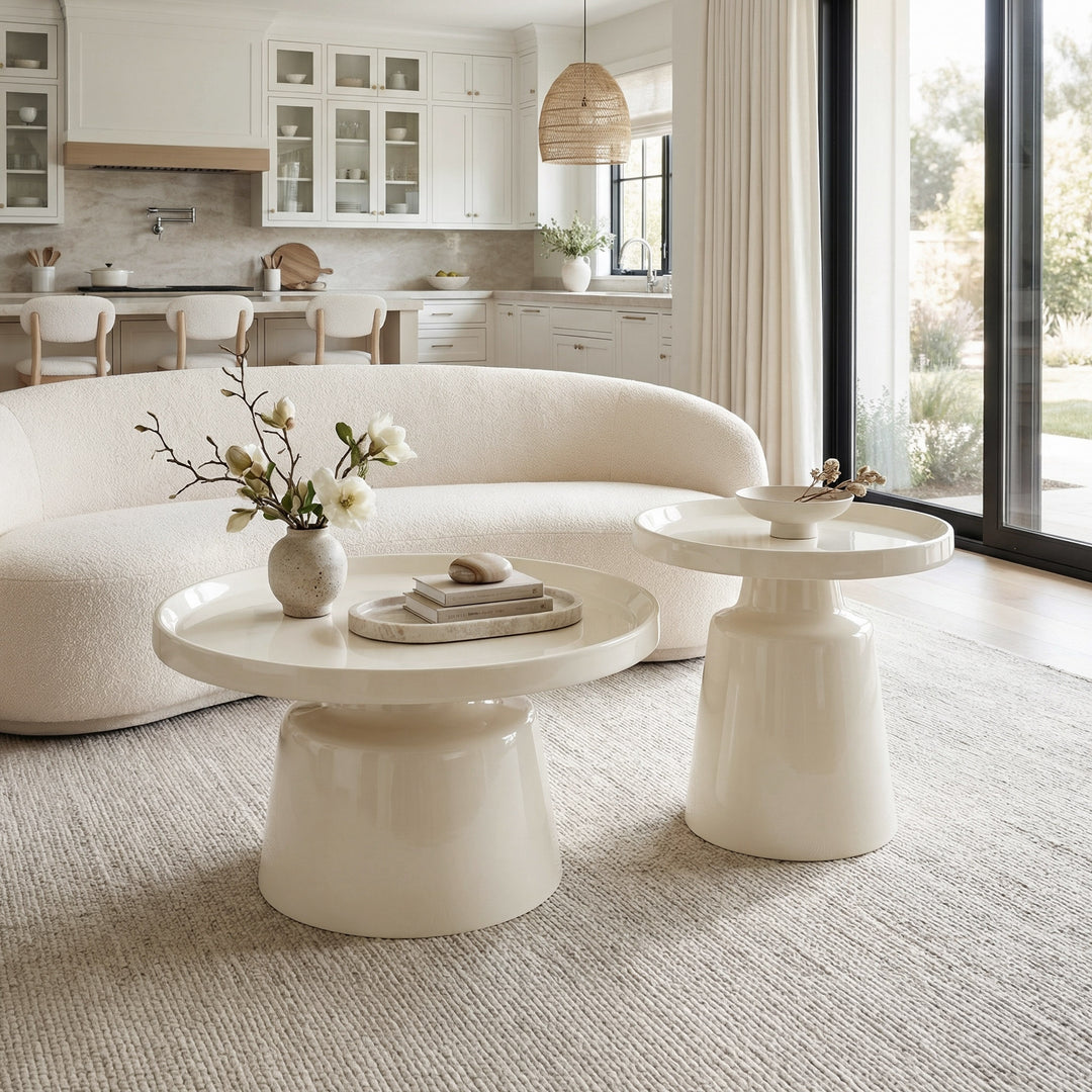 Beurre Coffee Table Set (2-Piece) Ivory