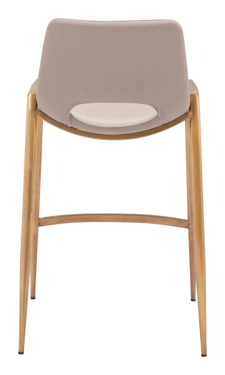 Desi Counter Stool (Set of 2) Beige & Gold - AmericanHomeFurniture
