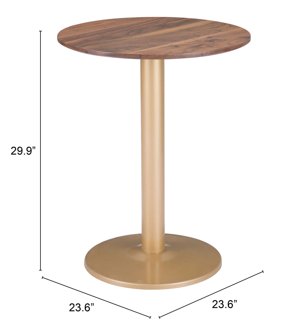 Alto Bistro Table Brown & Gold - AmericanHomeFurniture