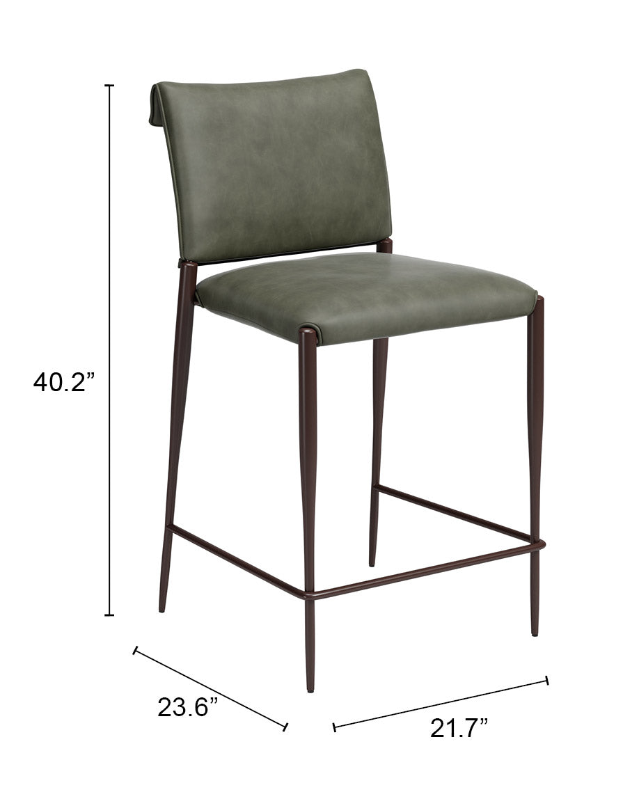 Freesia Counter Stool (Set of 2) Olive Green - 111151