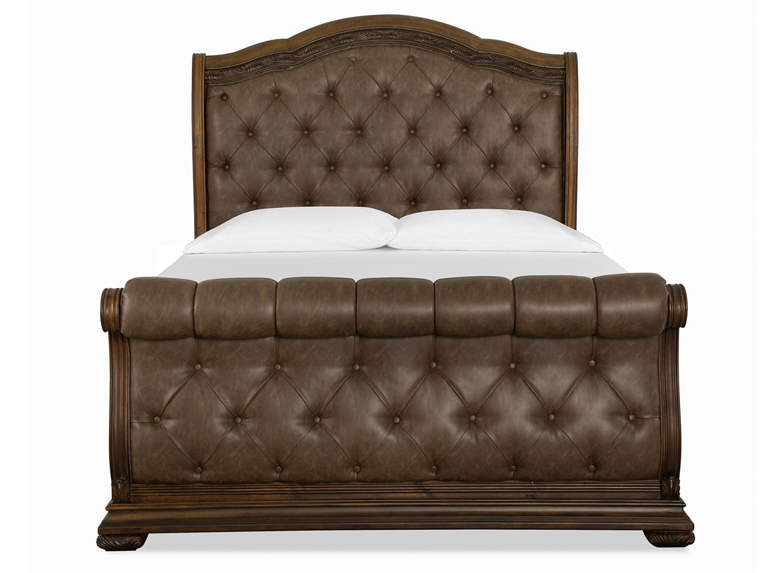 Durango Willadeene Brown Queen Upholstered Sleigh Bed - B5133-52