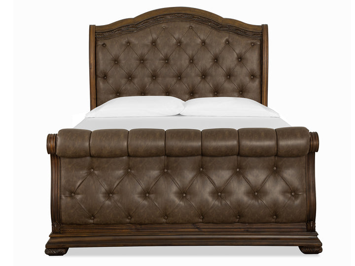 Durango Willadeene Brown Queen Upholstered Sleigh Bed - B5133-52