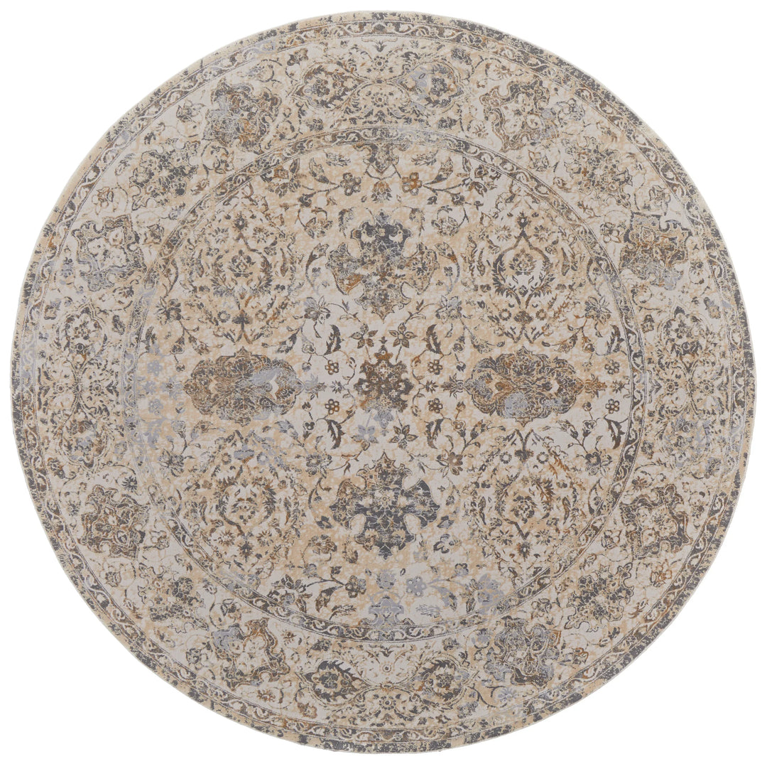 Round/7'9" x 7'9" /Beige/Gray