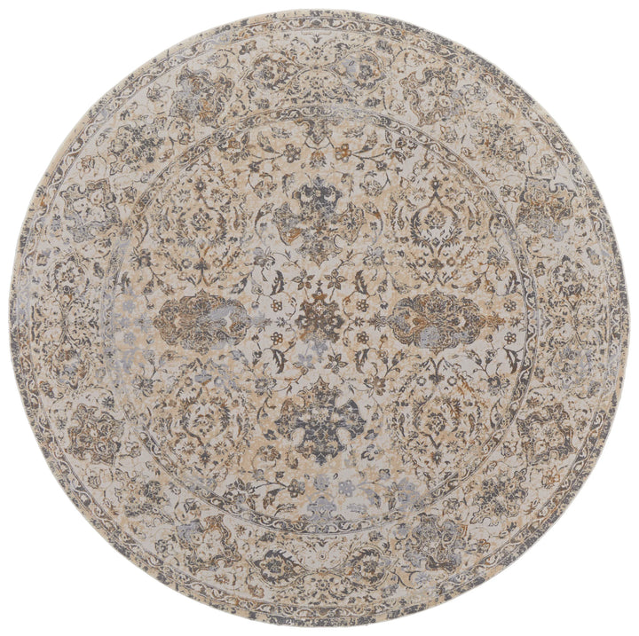 Round/7'9" x 7'9" /Beige/Gray