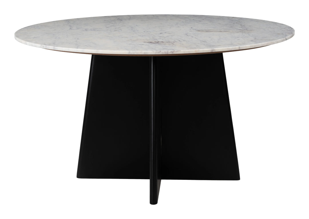 Strela Dining Table White & Black - AmericanHomeFurniture