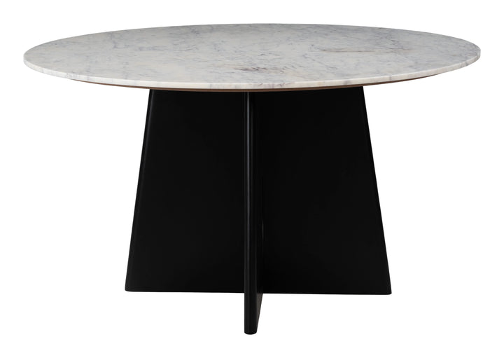 Strela Dining Table White & Black - AmericanHomeFurniture