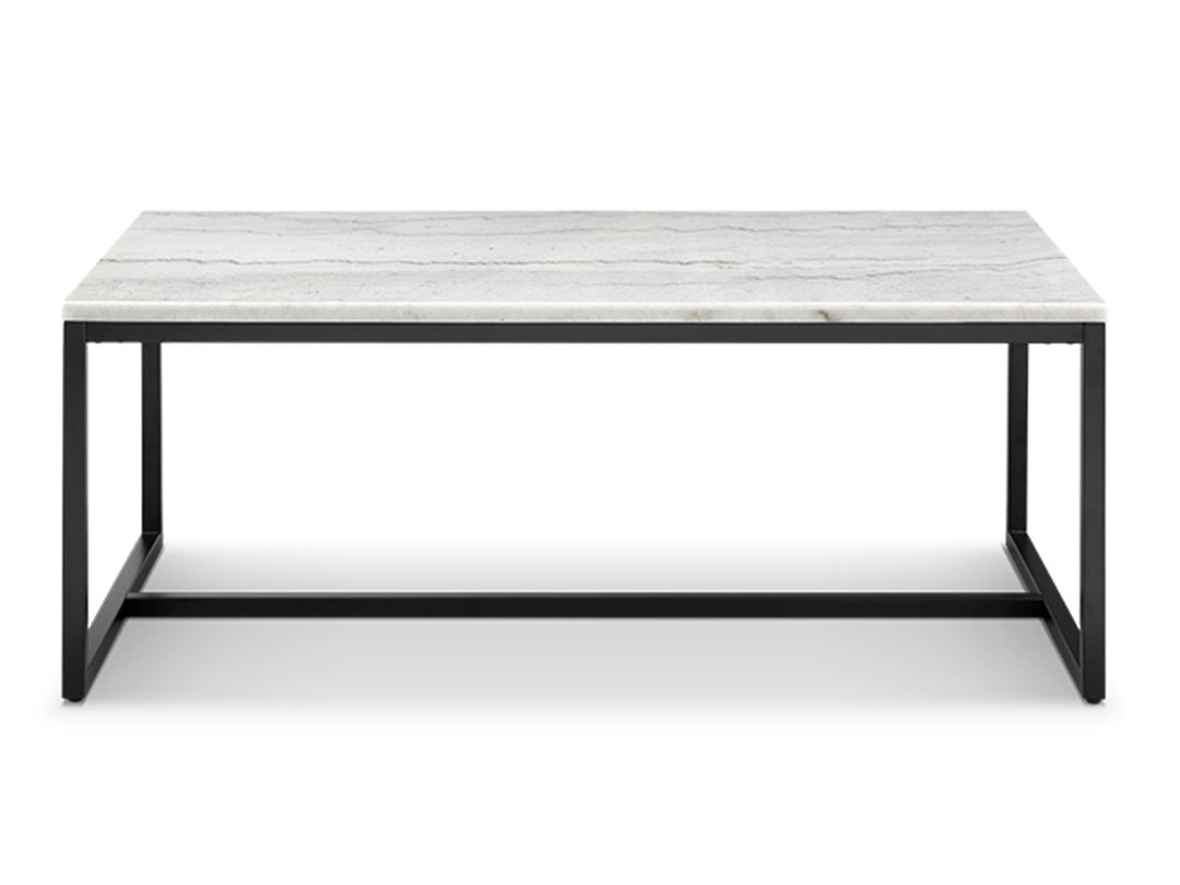 Torin White Marble And Matte Black Rectangular Cocktail Table - T5759-43