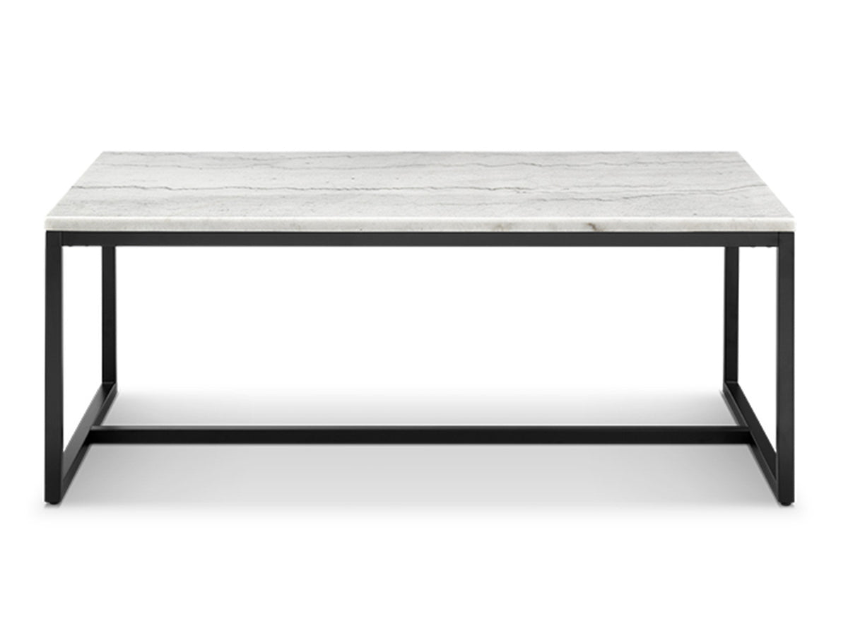 Torin White Marble And Matte Black Rectangular Cocktail Table - T5759-43