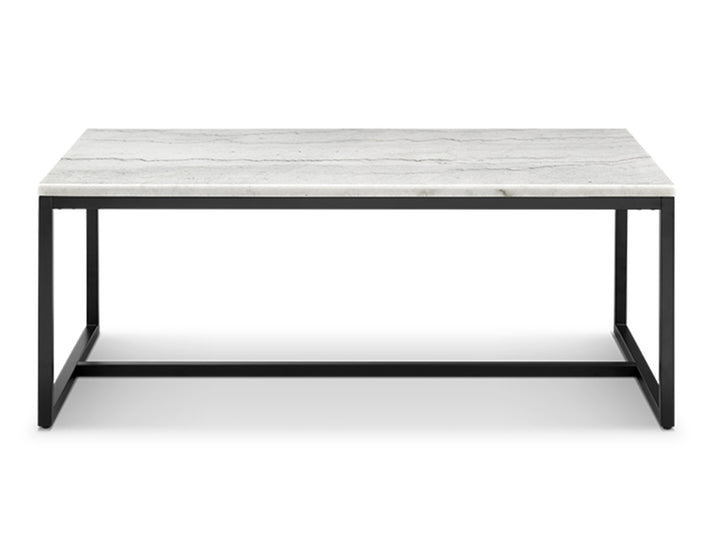 Torin White Marble And Matte Black Rectangular Cocktail Table - T5759-43
