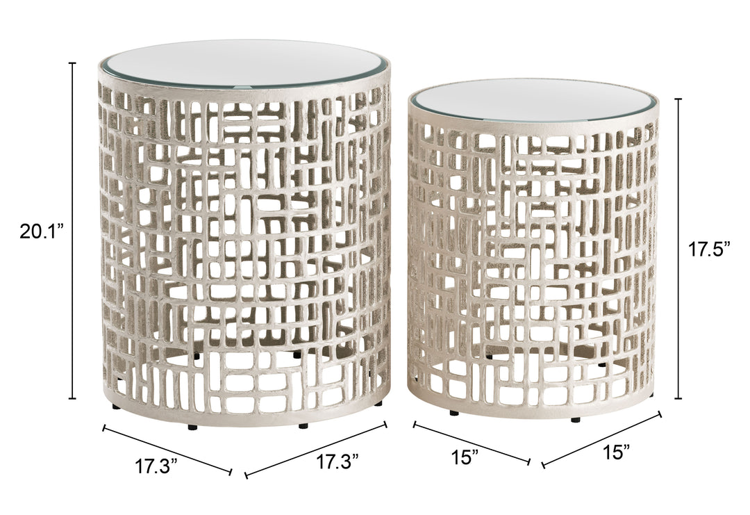 Reden Side Table Set (2-Piece) Silver - 110153